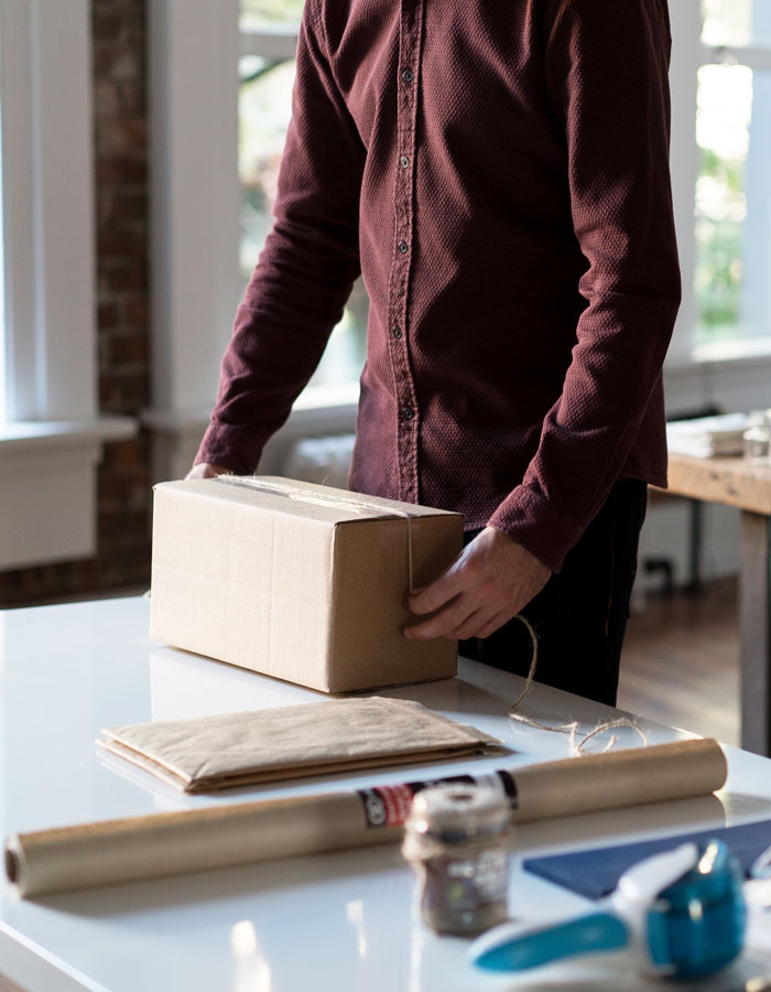 Packing a Box Small Business Retailer