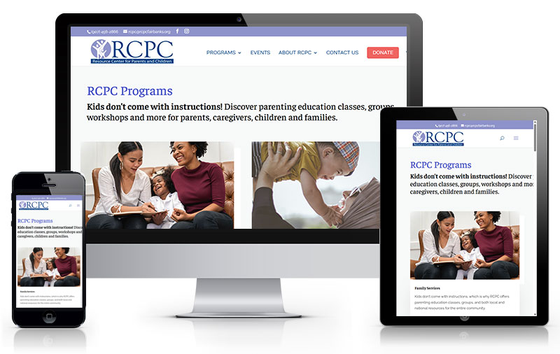RCPC Fairbanks website on three different device t ypes