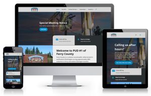 Ferry County PUD website displayed on different device types